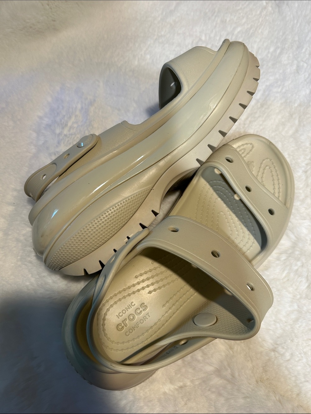 CROCS Women's Dual-Strap Slide Sandals in Beige - Picture 5 of 5